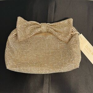 Madison West | Gold Rhinestone Embellished Hobo Bag w/ Bow ✨